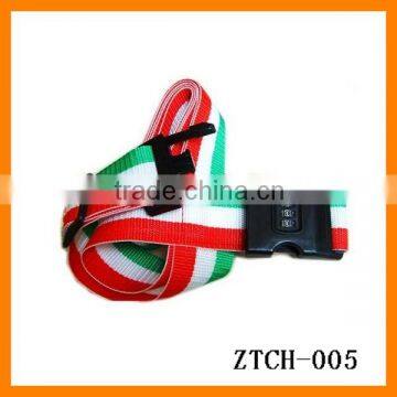 2014 travel accessory Italy flag color password lock luggage bag belt wholesale ZTCH-005