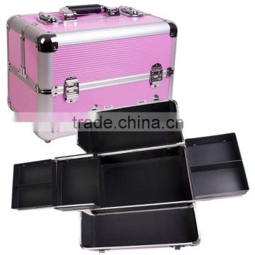 PROFESSIONAL Aluminum MAKEUP/COSMETIC Train Case PINK