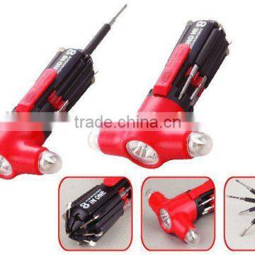 8 IN 1 Multi function screwdriver with LED torch