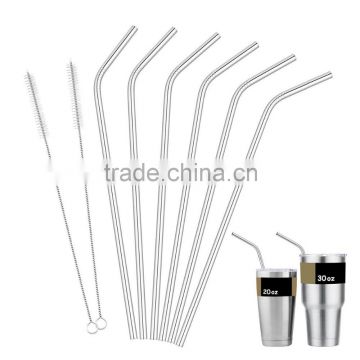 18/8 Stainless Steel Drinking Straws Fits 20 Oz & 30 Oz Rambler Tumbler Cups By Ehme Brand,free Cleaning Brush