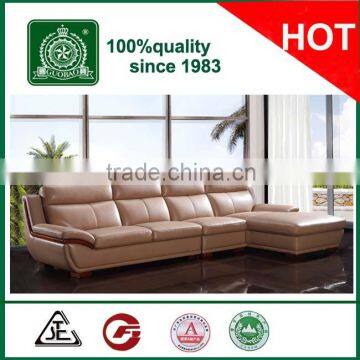 C2202 L Shape Classical China Sectional Leather Sofa
