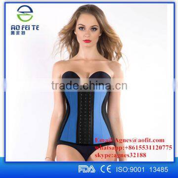 Aofeite Factory Women Latex Rubber Waist Training Cincher Underbust Corset Body Shaper Shapewear