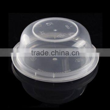 Disposable Plastic Food Container Round Bowl 200ml Soup Container With Lid photo-2