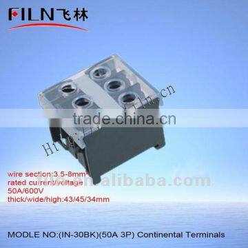 IN-30BK 50A 3P small continental terminal block