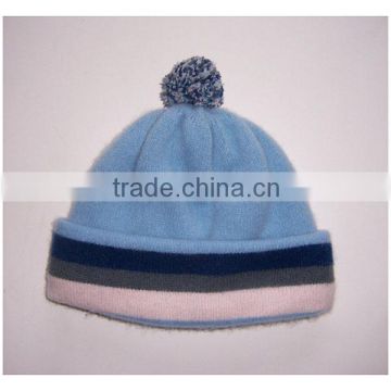 Pom label woven cotton ball acrylic knitted cap 2014