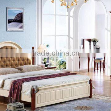 Korea's Rural Style 1.5m and 1.8m Solid Wood Bed for Home Bedroom Furniture Design