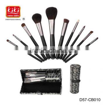 10 In 1 Cosmetic Brush Set.Cosmetic Tools. wooden handle makeup brush set