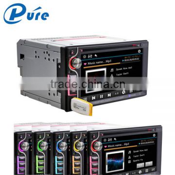 Hot Sale 6.2 inch Double Din Touch Screen Car DVD Player Built in TV System/ FM Radio/ Amplifier with Bluetooth