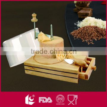 Wooden cheese cutting board set