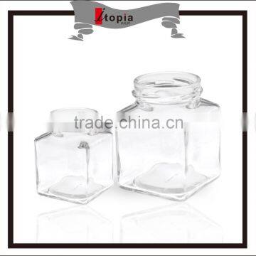 160 ml Transparent Square Glass Jam Bottle With Iron Lid photo-2