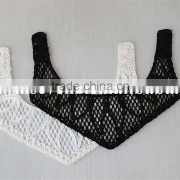 New Arrival White and Black Flower Pattern Embroidery Collar Lace Applique for Lady Garment photo-5