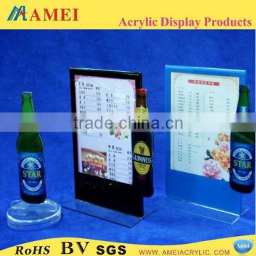 hot sell clear acrylic paper menu covers