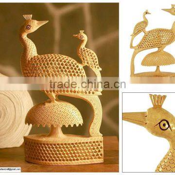 Peacock Statue India Rich Art n Craft Handmade Handicraft Statue Murti Sculpture India Carving Bird watching Hand Paited