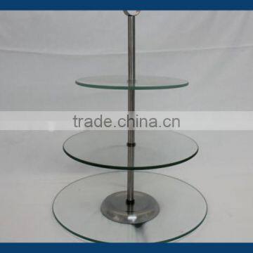 3-tier tray glass cake stand