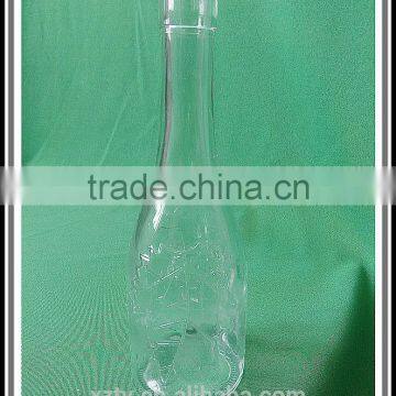 405ml glass wine bottle with grape pattern with cork