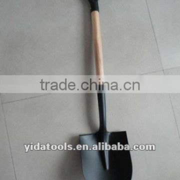 wood handle shovel with plastic grip