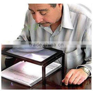 Hand Free Plastic Desktop Book illuminated magnifier with LED Light