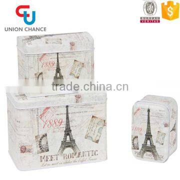 European Style Design 3PCS Tourist Souvenir Tin Box Set