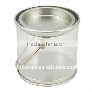 without printing round PET tin bucket