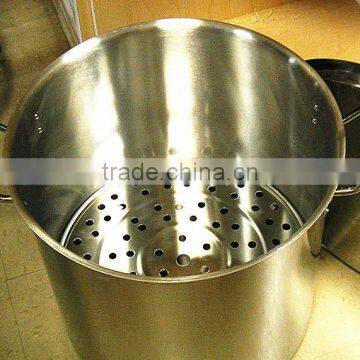 Stainless steel pot with strainer