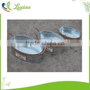 Oval shaped metal indoor herb small seed large decorative metal window box planters