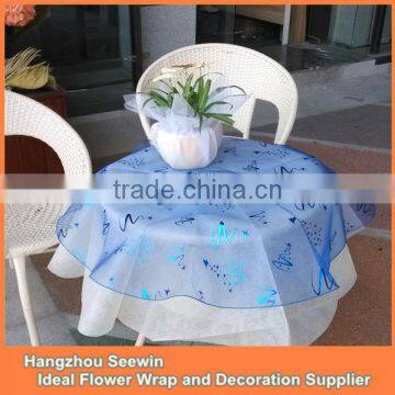 Customise 100% Polyester Cheap Wedding Organza Table Cloth