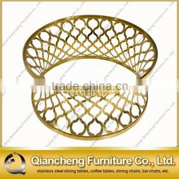 2017 Modern Simple Design Black Glass Golden Stainless Steel Frame Coffee Table photo-4