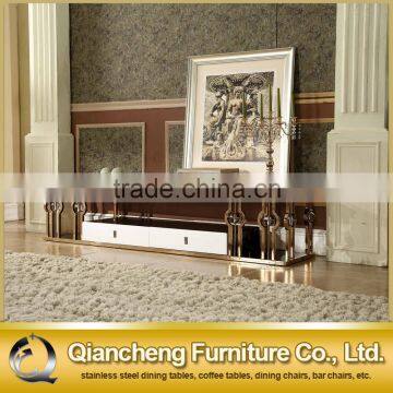 Tempered Glass tv Stand Metal tv Table photo-2