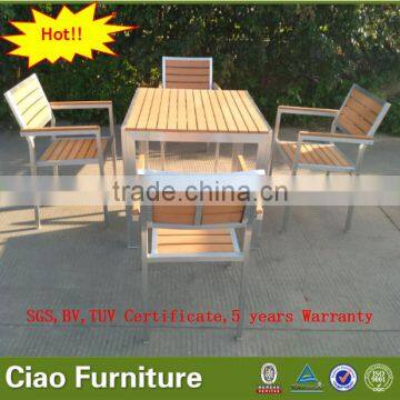 Plastic Wood Outdoor Used Restaurant Dining Table and Chair photo-2