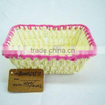 Paper Rope Woven Iron Frame Storage Gift Basket