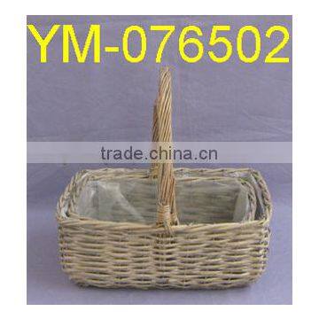 Simple Rectangular Wicker Garden Flower Basket