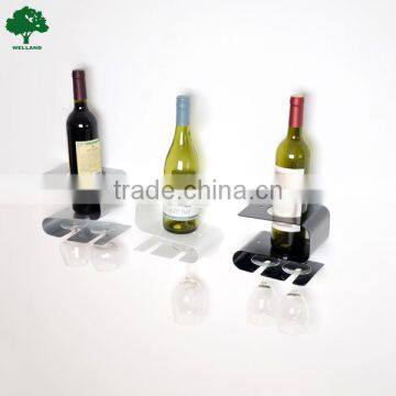 Sonoma Metal Wine Rack for Single bottle and 2 Glasses J