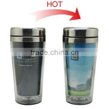 top quality stainless steel double wall water bottle with magic design