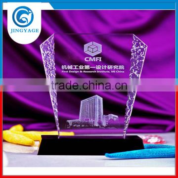 Jingyage customized 3d laser engraving strategic cooperative enterprise crystal trophy award cooperative enterprise souvenir