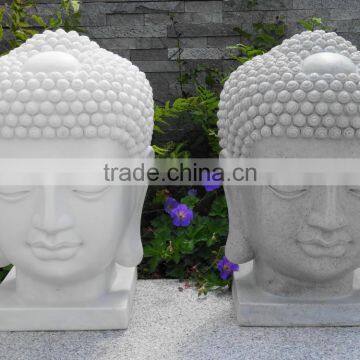 Decoration white stone buddha head statue for sale