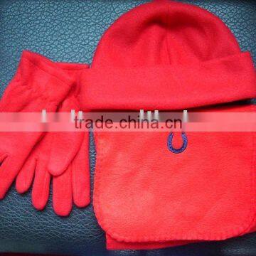 polar fleece scarf,hat & glove sets