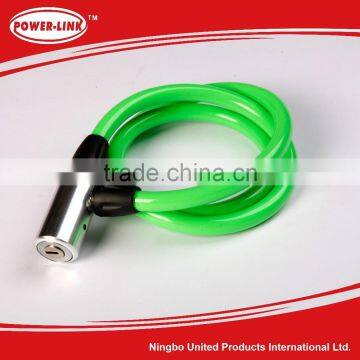 2016 Hot sales Green plastic alloy practical safe bicycle bike cable lock