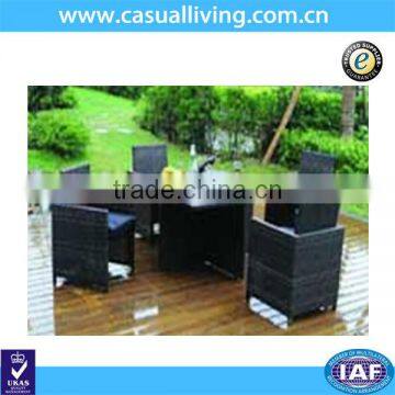 5 Pieces All Weather Durable Black Rattan Outdoor Furniture