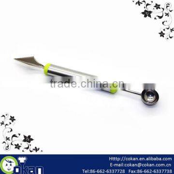 Double Head Stainless Steel Fruit Baller,Watermelon baller,fruit spoon CK-KT412