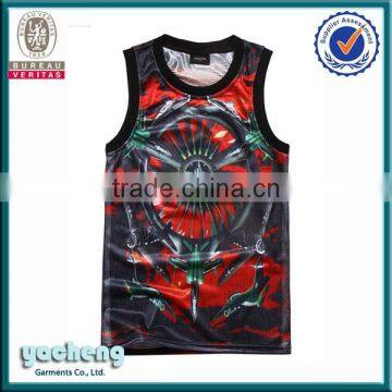 Tank Top Product Type Vest and OEM Service Mens Vest Supply Type Wholesale Sublimation Tank Tops Digital Printing Vest/tank Top