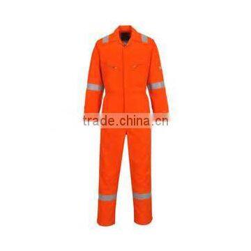 Custom Hi Vis Orange Durable Construction Worker Uniform Reflective Safety Coverall photo-3