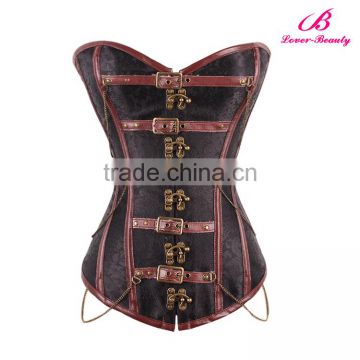 Overbust Corset Shapewear Waist Trimmer Corset Slim Women Brown Color