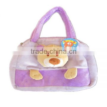 Wholesale cheap plush animal toddlers handbag with teddy bear