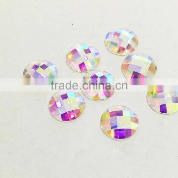 mirror glass flat back round beads crystal pendant for jewelry decoration