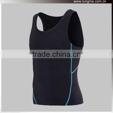 Polyester Summer Running Compression Tank Top, Tatto Compression Garments, Elastic Sleeveless Rash Guards