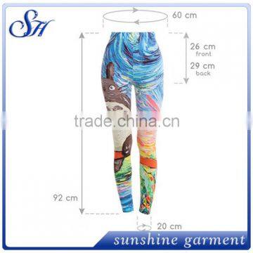 KX018 Polyester Women's Novelty Leggings With Cute Fat Cat 2017 photo-3