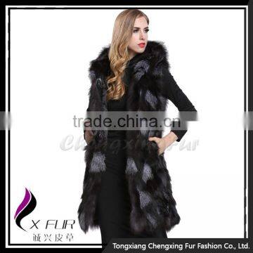 CX-G-B-174 Women Autumn Fashion Fox Fur Vest Woman Hoodies photo-5
