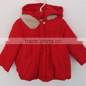 2016 Winter Baby Girl Cute Red Fuax Fur Inner Padded Coat