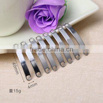 Customized stainless steel metal blank tags bend curved laser logo rectangle tags stainless steel bar for bracelets connectors