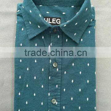 Long Sleeve Shirt Fashion Dot Casual Man Green Shirts